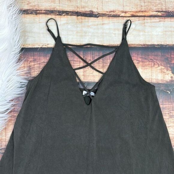 Dainty Hooligan Strappy Front Grey Dress - Picture 2 of 6